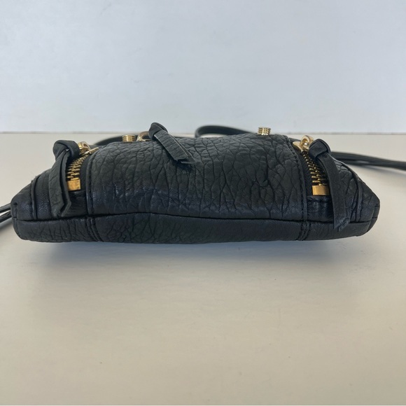 BOTKIER Logan Convertible Wristlet Black Pebbled Leather Shoulder Bag Crossbody - Picture 10 of 16